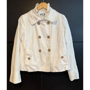 J. Crew Women's Button Up Collared Jacket Size 4 White Long Sleeves Preppy Work
